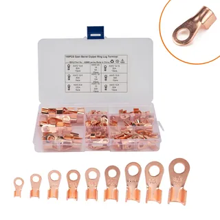 Foreign trade 100 boxes of copper cold pressure wiring terminal opening Copper nose copper line ear -connected terminal Foreign trade 100 boxes of copper cold pressure wiring terminal opening Copper nose copper line ear -connected terminal