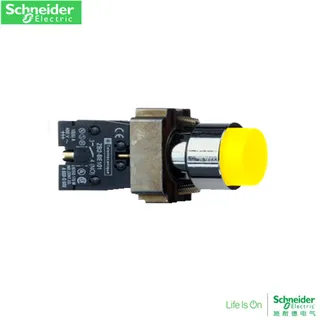 Schneider XB2BL51C spring reset convex button button installation diameter 22mm 1NO yellow reset Schneider XB2BL51C spring reset convex button button installation diameter 22mm 1NO yellow reset
