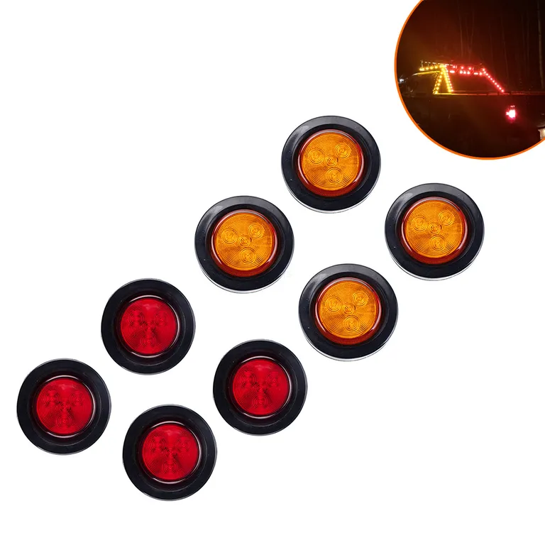 2.5 -inch red yellow rubber circle round lamp LED round side lights for heavy truck trailer truck trailers online 2.5 -inch red yellow rubber circle round lamp LED round side lights for heavy truck trailer truck trailers online