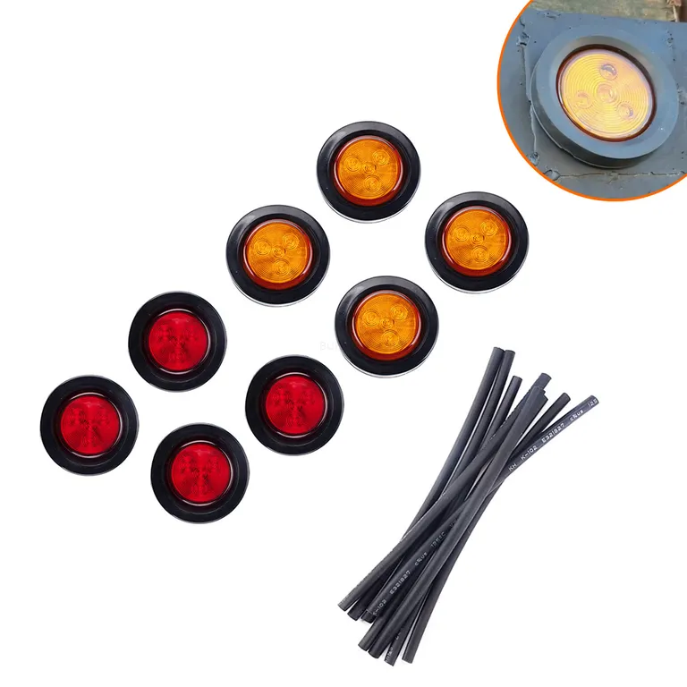 2.5 -inch red yellow rubber circle round lamp LED round side lights for heavy truck trailer trucks online 2.5 -inch red yellow rubber circle round lamp LED round side lights for heavy truck trailer trucks online