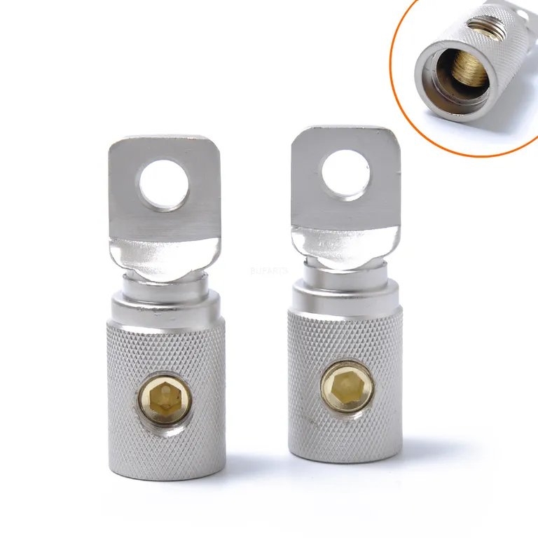 border car audio modification 0GA round zinc alloy wiring terminal-sand-plated nickel screw gold plating one pair online border car audio modification 0GA round zinc alloy wiring terminal-sand-plated nickel screw gold plating one pair online