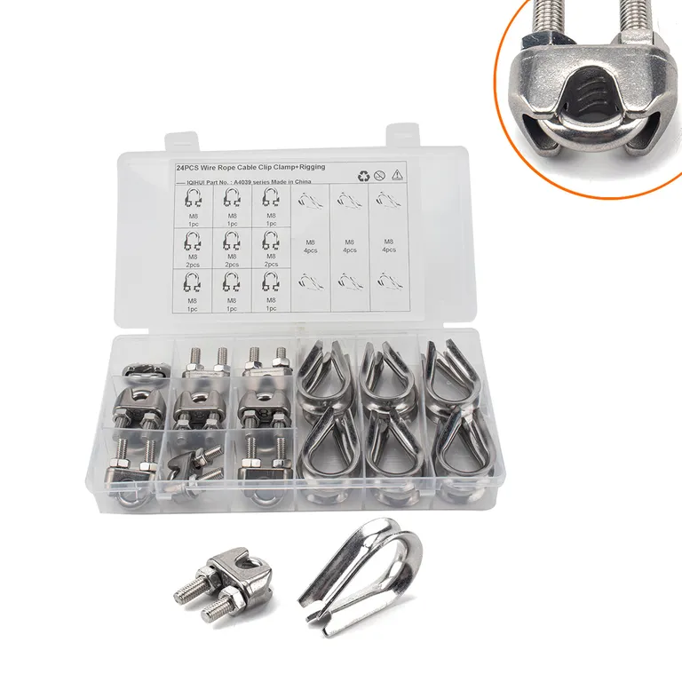 Foreign trade 24 boxes-M8 stainless steel 304 steel wire rope U-shaped fixed sandwiches with triangular ring online Foreign trade 24 boxes-M8 stainless steel 304 steel wire rope U-shaped fixed sandwiches with triangular ring online